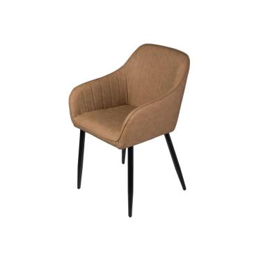 Imagem de Poltrona Volga Pu Caramelo Base Metal