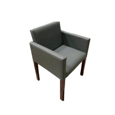 Imagem de Poltrona Nina Executiva Para Sala De Recepção Em Tecido Sintético - Cinza - Cor: Cinza