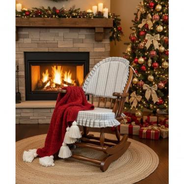 Imagem de Cadeira De Balanço Frapê Cinza 90/40 X 60 X 50 - Madeira Maciça - Móveis De Gramado - Castanho