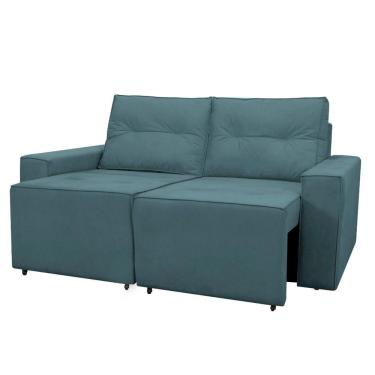 Imagem de Sofá Retrátil Polo 1,80m Confortavel Para Sala Suede Herrero Cor:azul