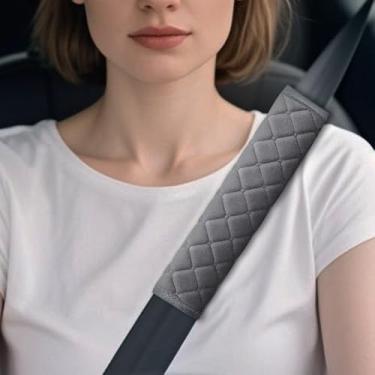 Imagem de WNABSS 2 peças almofadas de cobertura de cinto de segurança de carro: almofada de cinto de segurança de ajuste universal para carro caminhão SUV - protetor de alça de ombro ergonômico macio para