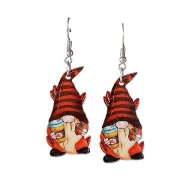 Imagem de Brincos criativos de goblin de Ação de Graças, engraçados, torta de leite, chá, abóbora, girassol, joias de outono e férias para mulheres, Zinco, Sem pedra preciosa