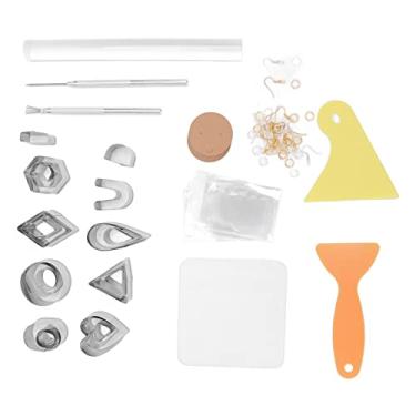 Imagem de Conjunto de cortadores de argila de polímero 130 peças de aço inoxidável faça você mesmo kit de fabricação de brincos de argila para joias chaveiros colar projetos de arte uso