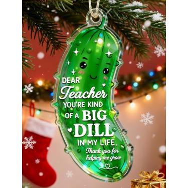 Imagem de MAMAGIFTREE Presente de agradecimento do professor para o Natal - Ornamento de picles de Natal, enfeite de cristal, decoração de árvore