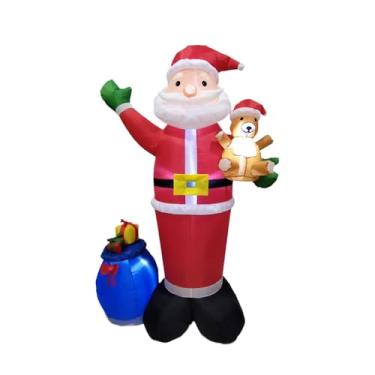 Imagem de KiBcsLic Papai Noel inflável de Natal, brinquedo luminoso e divertido, grande e às intempéries, para decoração de jardim.