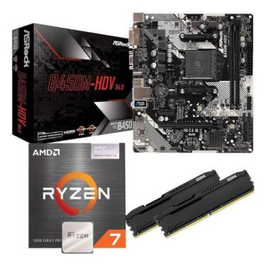 Imagem de Kit Upgrade Amd Ryzen 7 5700g + B450m Ddr4 + 32gb 3200mhz Preto - Opti