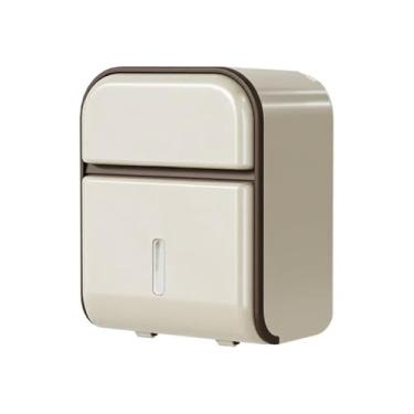 Imagem de Porta-lenços de papel higiênico estilo creme, caixa de papel higiênico montada na parede, alta qualidade, sem perfuração, alta qualidade, para limpeza das mãos, caixa de papel higiênico, suporte para