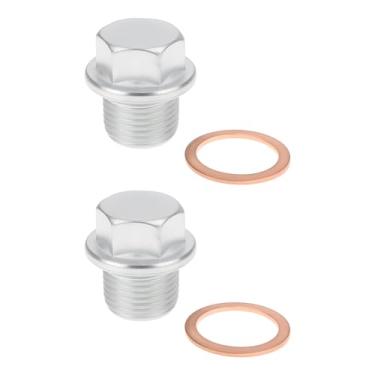 Imagem de Micro Traders 2 bujões magnéticos de drenagem de óleo com juntas 3924147 3920773 M18x1,5x12 compatível com motor Dodge Ram 12V