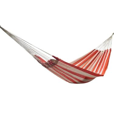 Imagem de La Casa de La Hamaca de rede maia tecida à mão - 100% algodão, uso interno e externo, artesanato artesanal premium do México (laranja, grande)