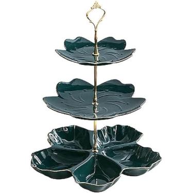 Imagem de Suporte de bolo moderno, prato de sobremesa, prato duplo de sobremesa, multicamadas, doces, frutas, suporte para casamento, festa de aniversário, suporte (D)