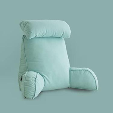 Imagem de Almofada de cintura grande com suporte para as costas, cama de almofada de leitura, braços de travesseiro de cadeira de cama, ótimo como encosto para livros ou jogos, suporte lombar para almofada