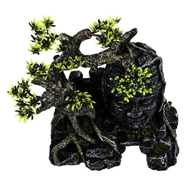 Imagem de Yalych Decoração de castelo de resina para aquário, esconderijos de castelo, caverna, pedra, esconderijo, casa, aquário, acessórios de aquário para decoração de aquário de camarão betta, tartaruga