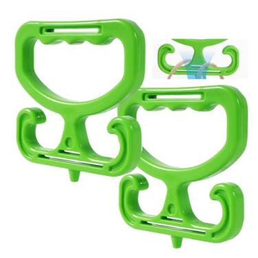 Imagem de senylanhxy Pacote com 2 alças de bolsa de supermercado, comporta 45 kg, alça de transporte resistente, aderência confortável para carregar bolsas, baldes, acessórios de compras (verde)