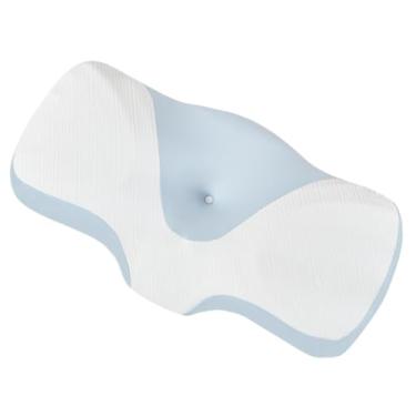 Imagem de Travesseiro de contorno de pescoço, travesseiro de espuma viscoelástica de contorno – Almofada confortável e respirável com suporte cervical para dormir na parte de trás do estômago, homens e adultos