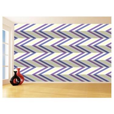 Imagem de Papel De Parede 3D Sala Chevron Zig Zag Listras 3,5M Zig42 - Você Deco