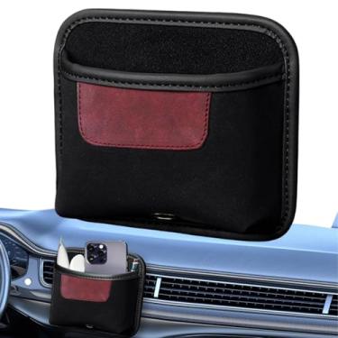Imagem de Caixa de armazenamento de para telefone | Organizador de bolso lateral para assento de | Armazenamento interior automotivo leve para óculos de sol, carteira, moeda, chaves