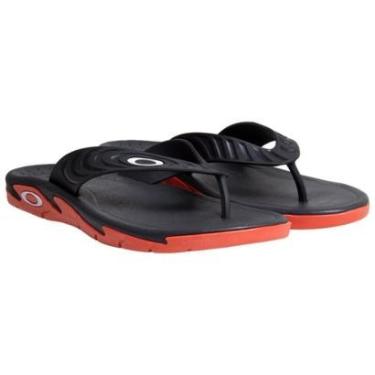 Imagem de Chinelo Oakley Crowd Original Preto Vermelho Confortavel-Masculino