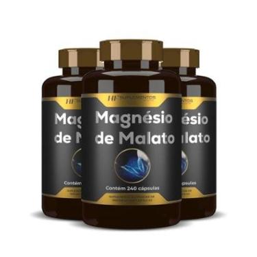 Imagem de 3X MAGNÉSIO DE MALATO PREMIUM 240CAPS HF SUPLEMENTOS-Unissex