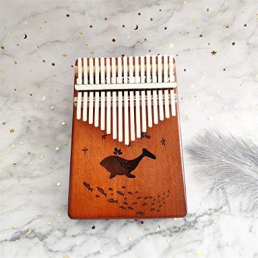 Imagem de Piano de polegar de 17 tons, kalimba, instrumento musical, presente kalimba, acácia, madeira, dedo, piano, polegar, piano (cor: B) (C)