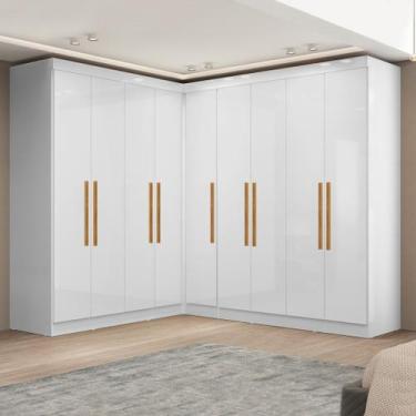 Imagem de Guarda-roupa Modulado de Canto com Puxadores Mdf Paris - Maxel