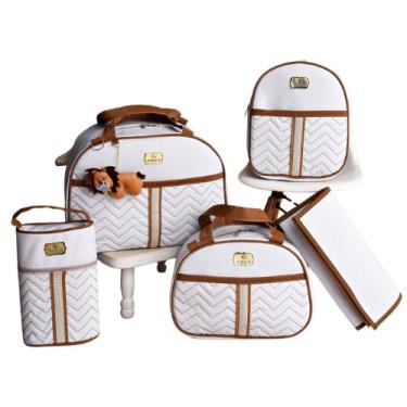 Imagem de kit 5 Bolsas Mala Saída Maternidade (branco)