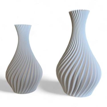 Imagem de Kit 2 vasos decorativos em espiral (Branco)