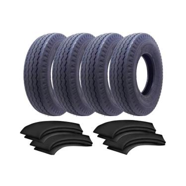 Imagem de Kit 4 Pneus 750-16 116/114l 10 Lonas At52 Anteo + 4 Câmaras TR15