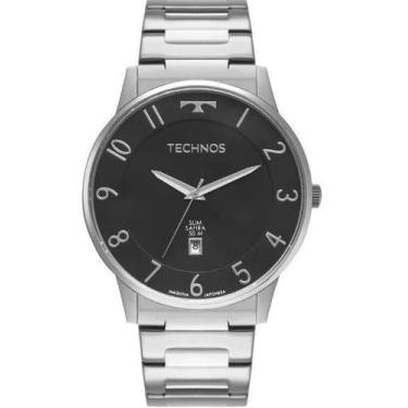 Imagem de Relogio technos masculino slim aço inoxidavel com máquina quartz japon