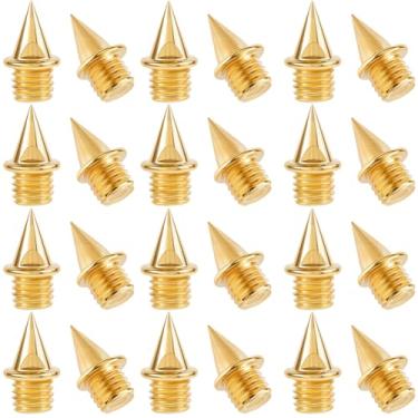 Imagem de GORGECRAFT 1 caixa, 50 peças, pontas douradas, pirâmide punk, pirâmide punk, tênis de golfe cross country, decoração de cone, rebites de substituição para artesanato faça você mesmo, calçados de