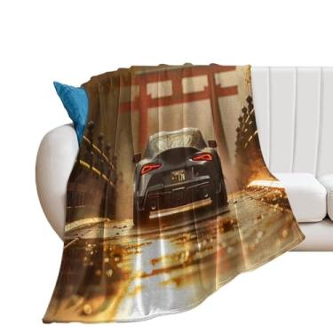 Imagem de HouLaiZhe Cobertor super macio de flanela JDM para carro sob o sol, cobertores refrescantes leves para sofá-cama, cadeira, sofá, carro, viagens ao ar livre, leve, quente, 178 x 203 cm