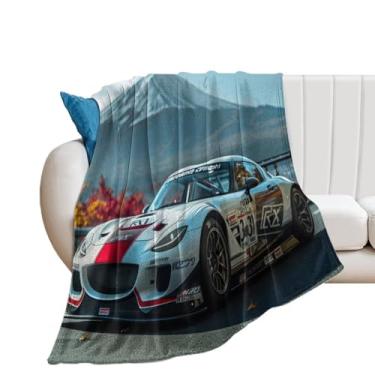 Imagem de HouLaiZhe Cobertor super macio de flanela JDM Rx7 Racing Mountain Fuji, Cobertores leves de resfriamento para sofá-cama, cadeira, sofá, carro, viagens ao ar livre, leve, quente, 152 x 203 cm