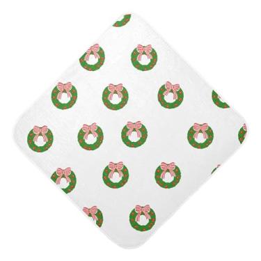 Imagem de Burbuja Green Wreaths Toalha de banho para bebê - Toalha com capuz de musselina macia e absorvente para recém-nascidos, 76 x 76 cm