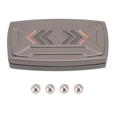 Imagem de Ainoli luminoso háptico dedo empurrar brinquedo ansiedade alívio aliviar o estresse liga de zinco adulto mão slider para adicionar tdah (Prata Preto)