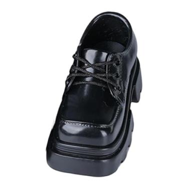 Imagem de menolana 2 pares de sapatos para boneca em escala 1/4, calçados de PVC para uso diário, sapatos de bico quadrado para fantasias e brinquedos femininos, Preto