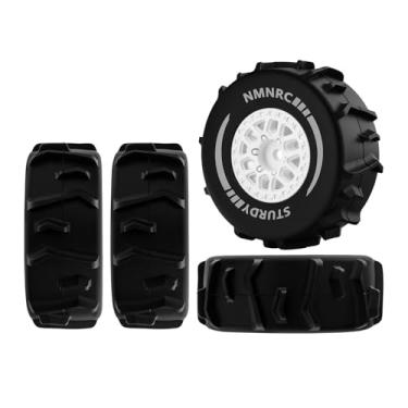 Imagem de NMNRC Roda de pá pré-colada e pneu praia areia neve deserto para Arrma 1/16 Mojave Grom RTR Upgrades parte branca