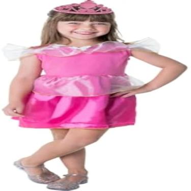 Imagem de Vestido encantador para crianca, fantasia de princesa, rosa e magico, elegante, delicado, infantil