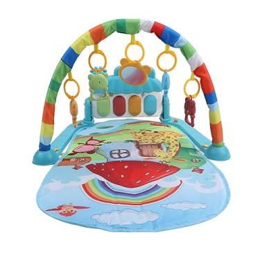 Imagem de aqxreight Tapete de Brincar de Ginástica para Bebês, Som Sensorial, Brinquedo Infantil, Tapete de Piano para Recém-nascidos, Cogumelo, PadrãO Animal que é Seguro, Macio e Pedal O bebê e O Material