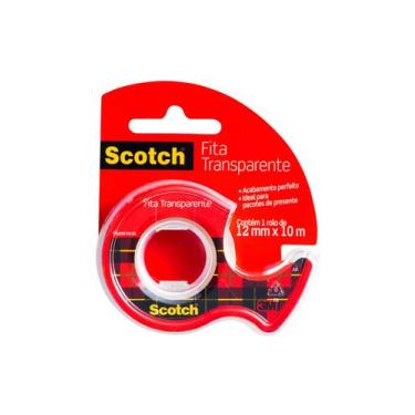 Imagem de Fita Adesiva Scotch 3M Transparente 12mmx10m com Dispenser, UNICA