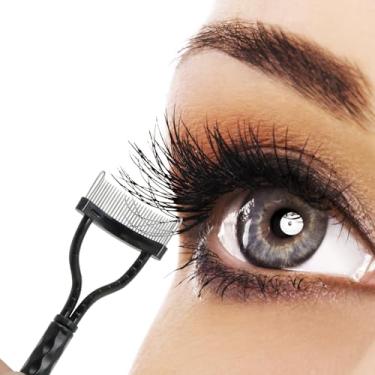 Imagem de Pente de cílios, ferramenta de separação de cílios, escova de cílios com capa de pente, aplicador de rímel definidor de cílios (1 peça preta)