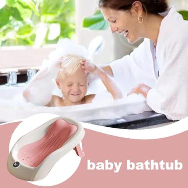 Imagem de Suporte para Banho Infantil na Banheira - Suporte Ergonómico com Termómetro Rebrável para Banho | Banheira para Bebé | Para Uso em Casa, Viagens, Hotel e Praia