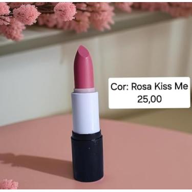 Imagem de Batom Rosa Kiss Me, Cor Rosa, Acabamento Cremoso
