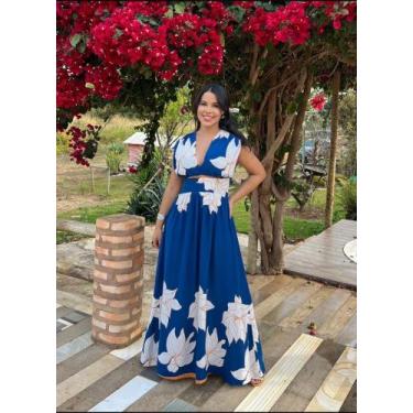 Imagem de Vestido Feminino Longo luxo Elegante Manga franzida viscolinho premium