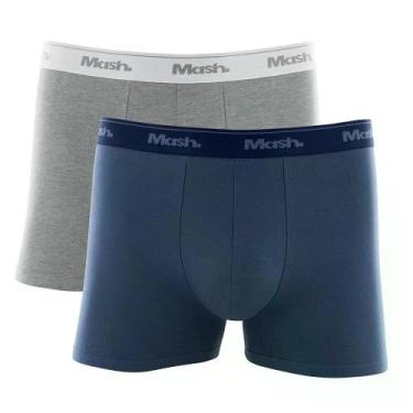 Imagem de Kit Cueca Boxer Mash 2 Peças Masculina Algodão com Elástico, Xxgg, Azu