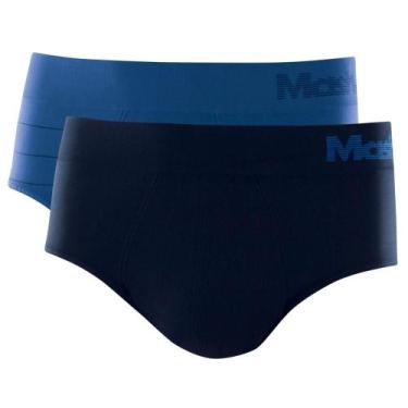 Imagem de Kit 2 Cuecas Slip Mash Masculina Microfibra, G, Azul royal