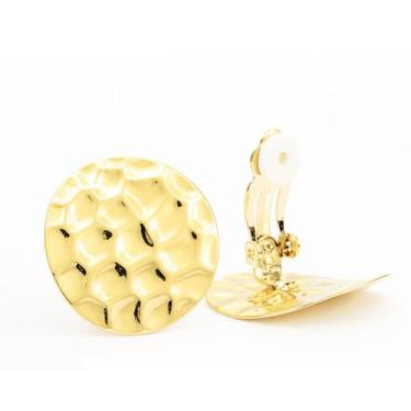 Imagem de Brinco De Pressão Redondo Texturizado Para Orelha Rasgada - Orelha Sem