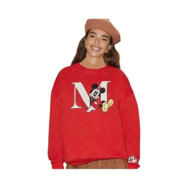 Imagem de Moletom Feminino Vermelho Minnie Mickey Mouse Casual Para Feriados Uni
