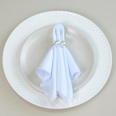 Imagem de Kit 100 Pçs Anel para Guardanapo 100 Lugares Pérola Dupla Grande 4x3cm Argola Dourado