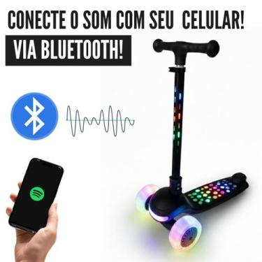 Imagem de Patinete Joy Infantil LED Brilhante Suporta 80kg com Musical via Bluet