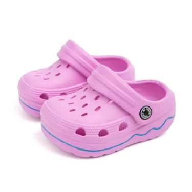 Imagem de Chinelo infantil infantil infantil meninos meninas bonito jardim tamancos chinelos chinelos chinelos leves verão crianças praia piscina jogar sapatos, rosa, 16