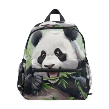 Imagem de GAIGEO Cute Panda Funny Small Backpack for Kids with Whistle, 2 Bottle Pockets, Lightweight, Pre School Backpack 10x4x12 In, for Ages 3-8